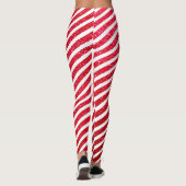 Cute Christmas Candy Cane Glitter Stripped Pattern レギンス (裏面)