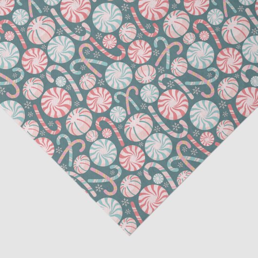 Cute Christmas Candy Canes Abstract Pattern 薄葉紙 (詳細)