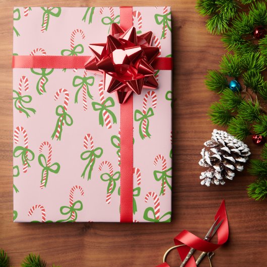 Cute Christmas Candy Canes Xmas Holiday ラッピングペーパー