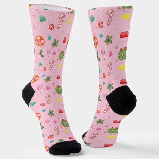 Cute Christmas Candy Socks ソックス (傾斜あり)