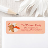 Cute Christmas Capybara Return Address ラベル (インサイチュ)