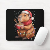 Cute Christmas Capybara With Ramen Bowl Holiday Te マウスパッド (マウス)