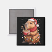 Cute Christmas Capybara With Ramen Bowl Holiday Te マグネット (正面/裏面)