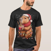 Cute Christmas Capybara With Ramen Bowl Holiday Te Tシャツ (正面)