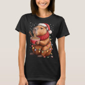 Cute Christmas Capybara With Ramen Bowl Holiday Te Tシャツ (正面)
