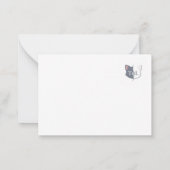 Cute Christmas Card – Tom & Luna Fireplace Scene ノートカード (裏面)