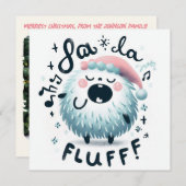 Cute Christmas Caroler "fa la fluff" シーズンカード (正面/裏面)