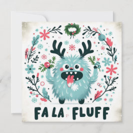 Cute Christmas Caroler "fa la fluff" シーズンカード
