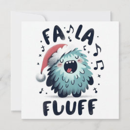 Cute Christmas Caroler "fa la fluff" シーズンカード