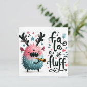 Cute Christmas Caroler "fa la fluff" シーズンカード (スタンド正面)
