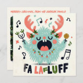 Cute Christmas Caroler "fa la fluff" シーズンカード (正面/裏面)
