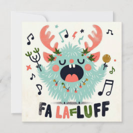 Cute Christmas Caroler "fa la fluff" シーズンカード