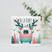 Cute Christmas Caroler "fa la fluff" シーズンカード (スタンド正面)