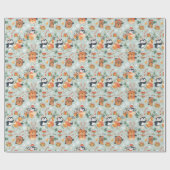 Cute Christmas Cartoon Animals Holiday  ラッピングペーパー (フラット)