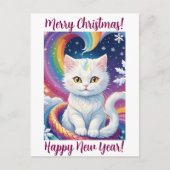 Cute Christmas Cat Calendar 2025 Personalized シーズンポストカード (正面)