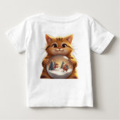 Cute Christmas Cat Holding Snow Globe Art ベビーTシャツ (裏面)