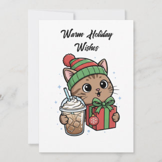 Cute Christmas Cat Holiday Card シーズンカード