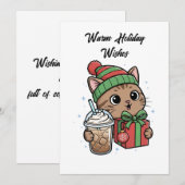 Cute Christmas Cat Holiday Card シーズンカード (正面/裏面)