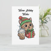 Cute Christmas Cat Holiday Card シーズンカード (スタンド正面)