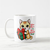  Cute Christmas Cat Holiday Gift for Cat Lovers コーヒーマグカップ (左)