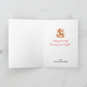 Cute Christmas Cat Illustration with Festive Charm サンキューカード (内部)