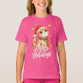 Cute Christmas Cat Illustration with Festive Charm Tシャツ (正面)