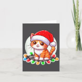 Cute Christmas Cat In Santa Hat  カード (正面)