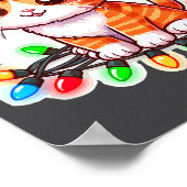 Cute Christmas Cat In Santa Hat  ポスター (角)