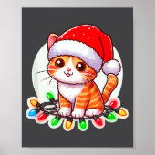 Cute Christmas Cat In Santa Hat  ポスター (正面)