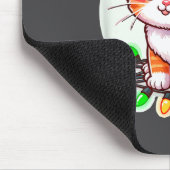 Cute Christmas Cat In Santa Hat  マウスパッド (コーナー)