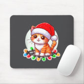 Cute Christmas Cat In Santa Hat  マウスパッド (マウス)