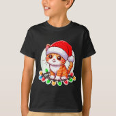 Cute Christmas Cat In Santa Hat Tシャツ (正面)