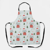 Cute Christmas Cat Pattern – Festive Holiday  エプロン (正面)