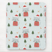 Cute Christmas Cat Pattern – Festive Holiday マウスパッド (正面)