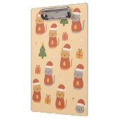 Cute Christmas Cat Pattern – Kawaii Festive Cats & クリップボード (左)