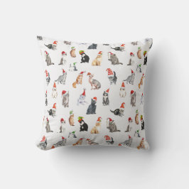 Cute Christmas Cat Pattern Pillow  クッション