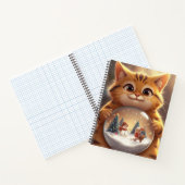 Cute Christmas Cat Snow Globe Notebook ノートブック (内部)