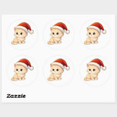 Cute Christmas Cat Sticker ラウンドシール (シート)