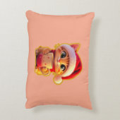 **Cute Christmas Cat with Santa Hat – Funny Holida アクセントクッション (裏面(縦))