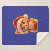 **Cute Christmas Cat with Santa Hat – Funny Holida シェルパブランケット (正面(横))