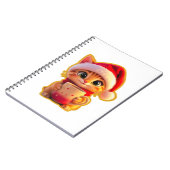 **Cute Christmas Cat with Santa Hat – Funny Holida ノートブック (左側)