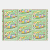 Cute Christmas Caterpillar Train with Presents ラッピングペーパーシート (正面)