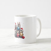 Cute Christmas Cats In Space Ornaments T-Shirt コーヒーマグカップ (正面右)