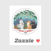 Cute Christmas Cats Sticker シール (シート)