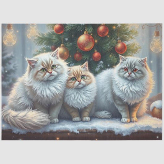 Cute Christmas Cats Tissue Paper 薄葉紙 (正面)