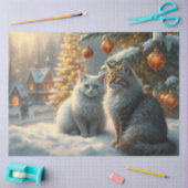 Cute Christmas Cats Tissue Paper 薄葉紙 (クラフト)