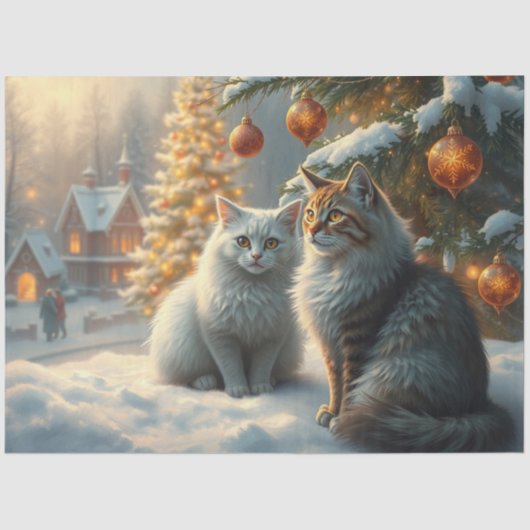 Cute Christmas Cats Tissue Paper 薄葉紙 (正面)
