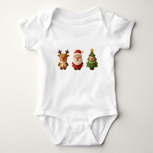 Cute Christmas Characters Baby Bodysuit – Reindeer ベビーボディスーツ (正面)