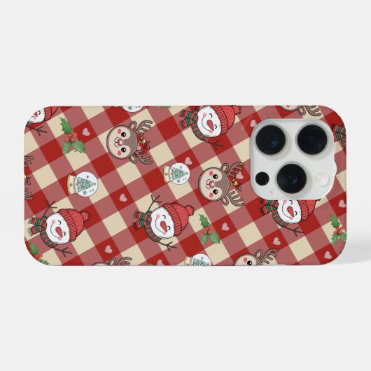 Cute Christmas Characters Phone Case  iPhoneケース (裏面横)