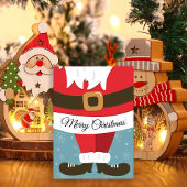 Cute Christmas Cheer Santa Suit Flat シーズンカード